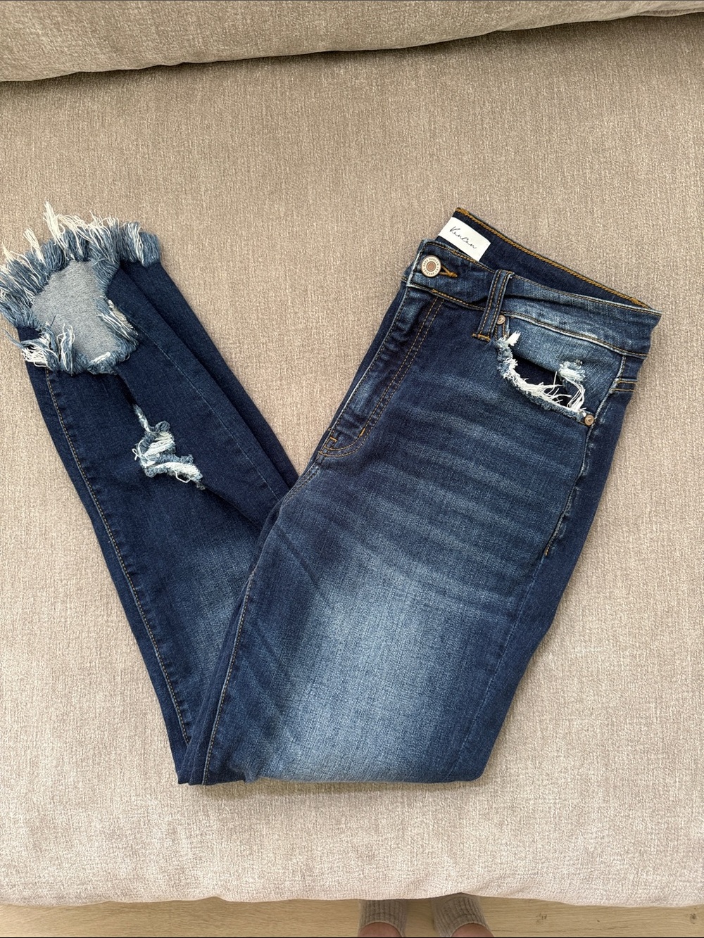 KanCan Dark Blue Distressed Skinny Jeans
